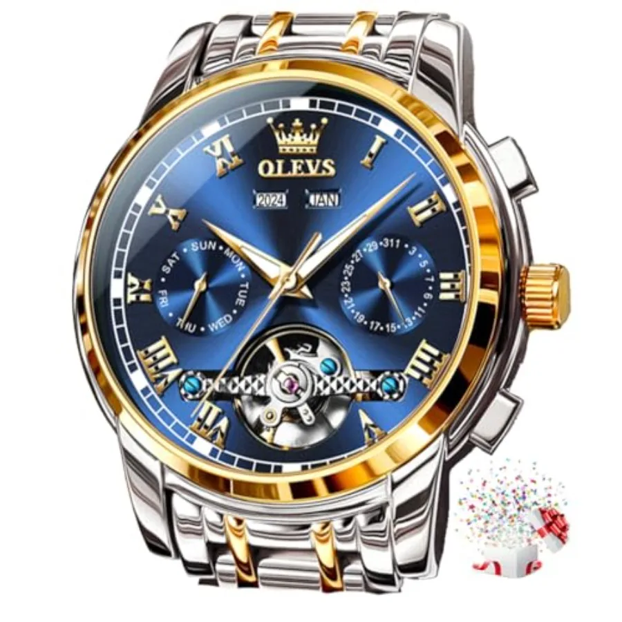 Self Winding Watches for Men Automatic Mechanical Dress Tourbillon Stainless Steel Dual Calendar Waterproof Luminous Wrist Watc
Self Winding Watches for Men Automatic Mechanical Dress Tourbillon Stainless Steel Dual Calendar Waterproof Luminous Wrist Watc