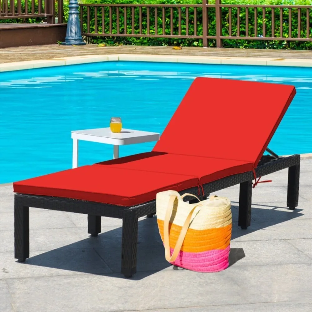 Patio Chaise Lounge Chair Adjustable Backrest Reclining Chair w/ Removable Cover
Patio Chaise Lounge Chair Adjustable Backrest Reclining Chair w/ Removable Cover
