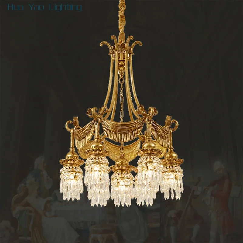 French Neo Classic Crystal Decor Living Room Dining Room Brass Chandelier Villa Apartment Hall Luxury Pendant Lamp
French Neo Classic Crystal Decor Living Room Dining Room Brass Chandelier Villa Apartment Hall Luxury Pendant Lamp
