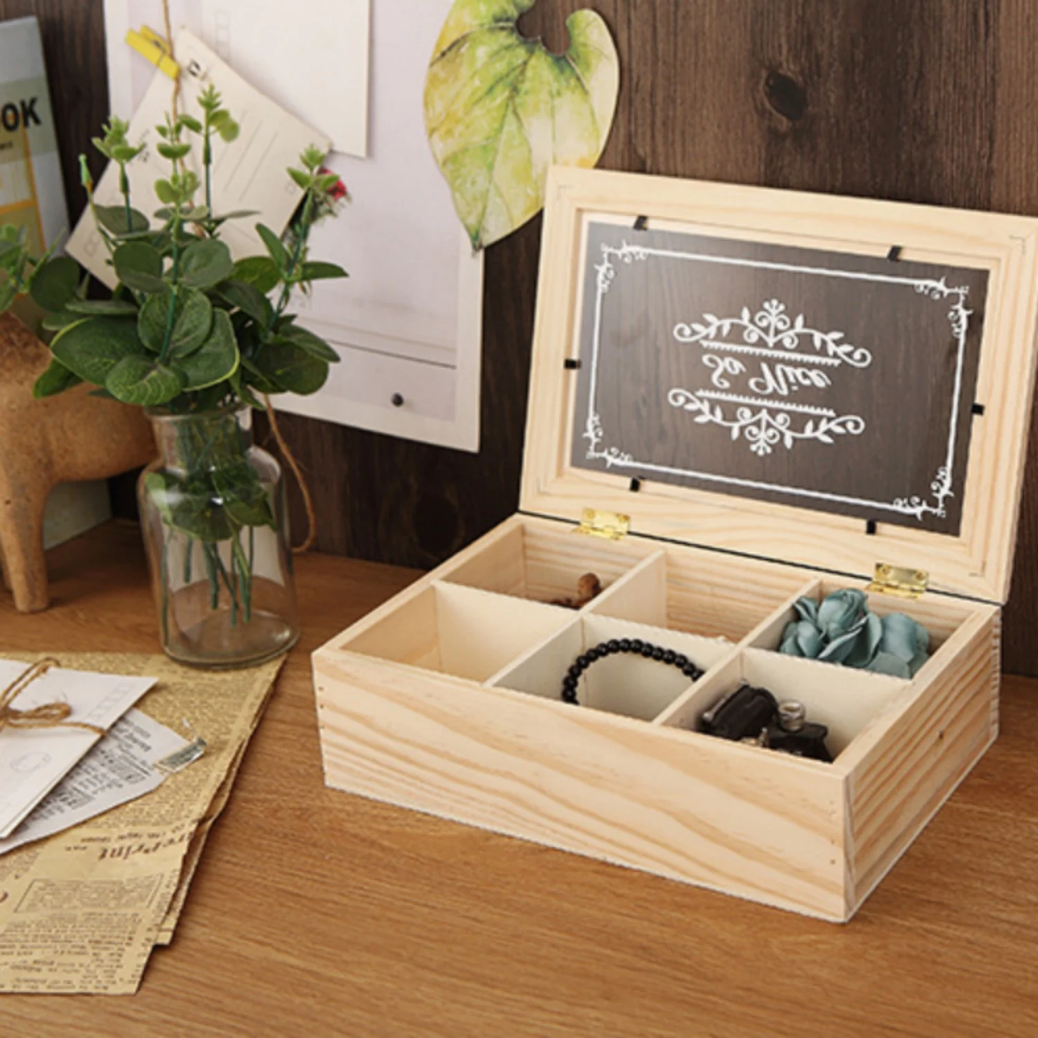 Wooden Storage Box 6 Grids Multifunctional Tea Storage Box With Lid Desktop Dustproof Organizer Box Cabinet Drawer Storing Boxes
Wooden Storage Box 6 Grids Multifunctional Tea Storage Box With Lid Desktop Dustproof Organizer Box Cabinet Drawer Storing Boxes