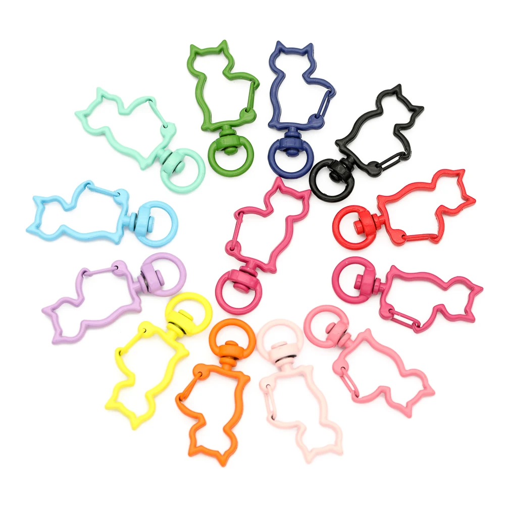 10pcs Cat shape Snap Lobster Clasp Hooks Colorful Plated DIY Jewelry Making for Keychain Necklace Bracelet Supplies
10pcs Cat shape Snap Lobster Clasp Hooks Colorful Plated DIY Jewelry Making for Keychain Necklace Bracelet Supplies