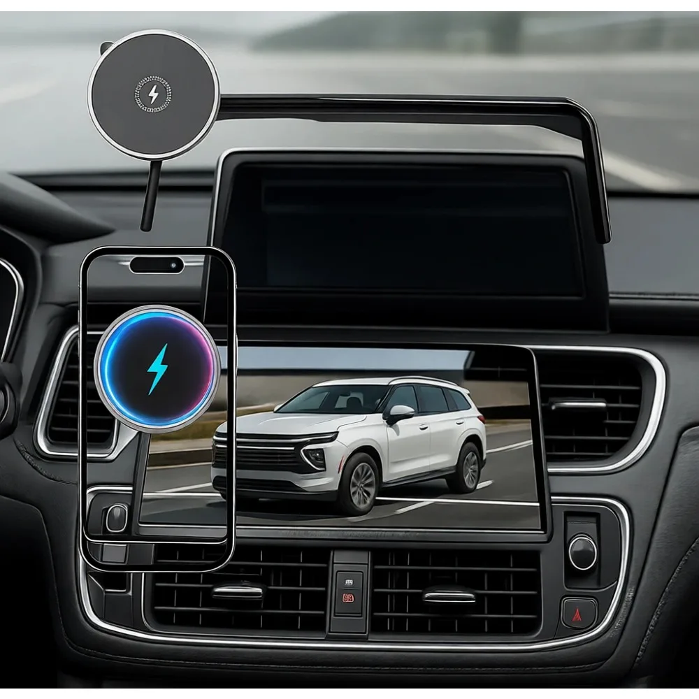 Магнитное беспроводное автомобильное зарядное устройство 15 Вт для больших внедорожников 2021-2024, 10-дюймовое крепление на приборную панель, совместимо с iPhone, Samsung, Google
Магнитное беспроводное автомобильное зарядное устройство 15 Вт для больших внедорожников 2021-2024, 10-дюймовое крепление на приборную панель, совместимо с iPhone, Samsung, Google