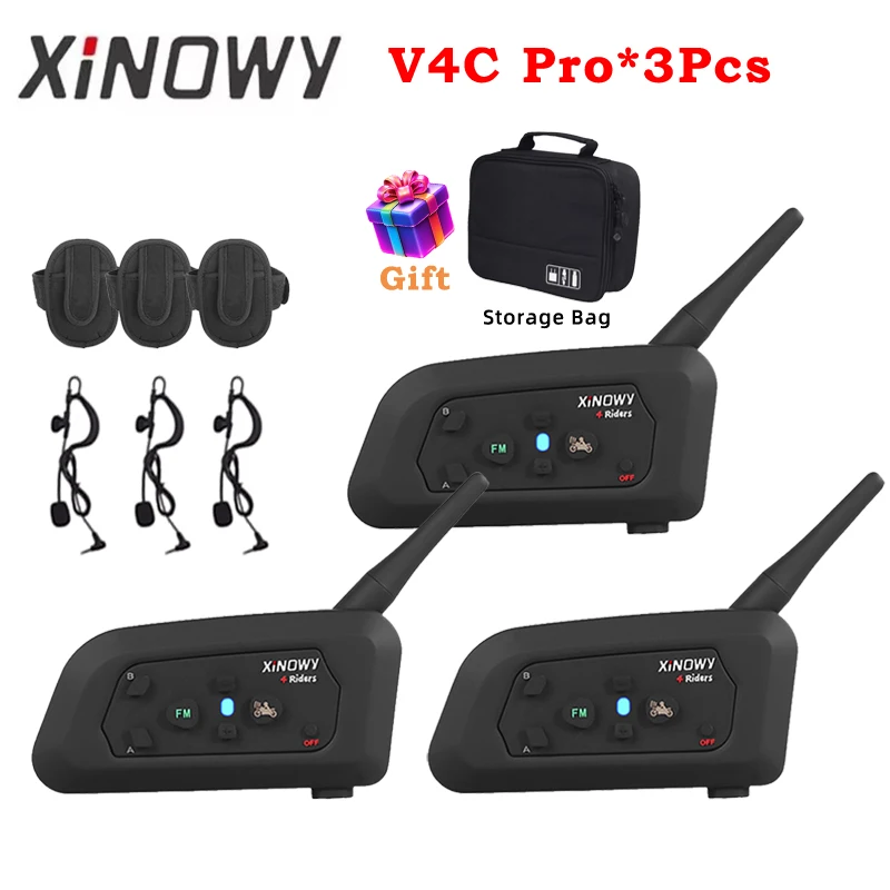XiNOWy 3PCS V4C Pro Football Referee Bluetooth Headset Real Time 3 Users 1200M Intercom Conference Interphone Noise Reduction
XiNOWy 3PCS V4C Pro Football Referee Bluetooth Headset Real Time 3 Users 1200M Intercom Conference Interphone Noise Reduction