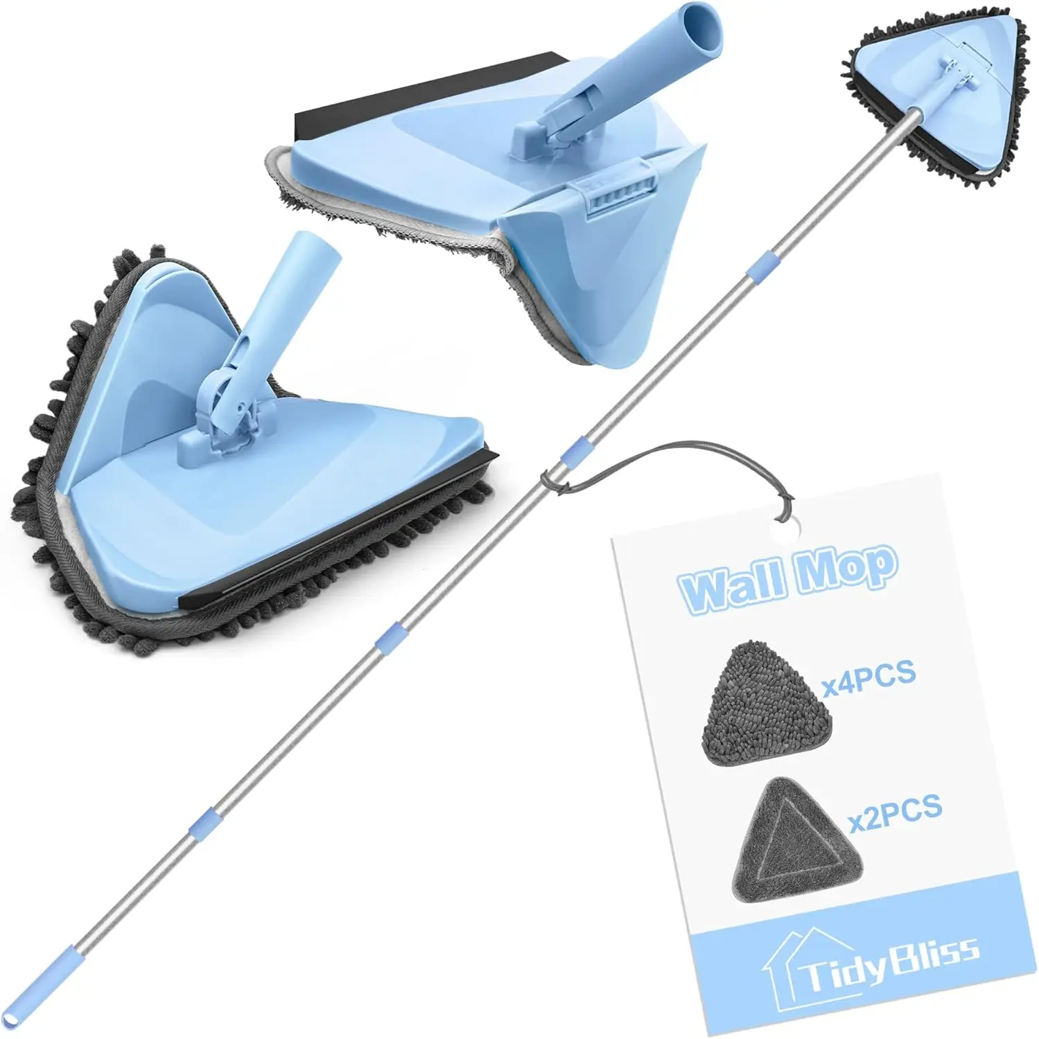 Wall Cleaner Mop with 80” Long Handle, 360° Swivel Ceiling Duster Scrubber with Collapsible Head, Baseboard Cleaning Tool w
Wall Cleaner Mop with 80” Long Handle, 360° Swivel Ceiling Duster Scrubber with Collapsible Head, Baseboard Cleaning Tool w