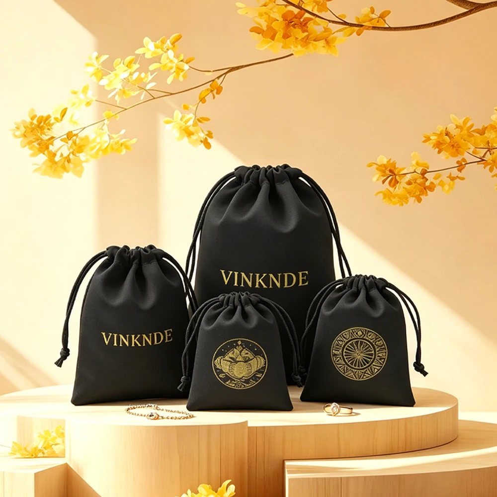 50/100Pcs Custom Logo Black Satin Drawstring Jewelry Bag Earrings Pendant Bracelet Storage Pouches Gift Packaging Wedding Favors
50/100Pcs Custom Logo Black Satin Drawstring Jewelry Bag Earrings Pendant Bracelet Storage Pouches Gift Packaging Wedding Favors