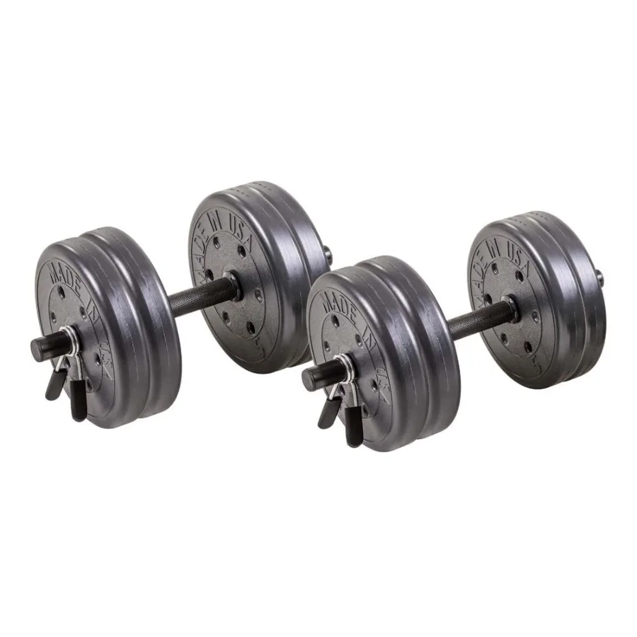 Home gym strength training: adjustable 42LB dumbbell set with spring clips, 14 knurled steel bars, black finish, space-saving a
Home gym strength training: adjustable 42LB dumbbell set with spring clips, 14 knurled steel bars, black finish, space-saving a