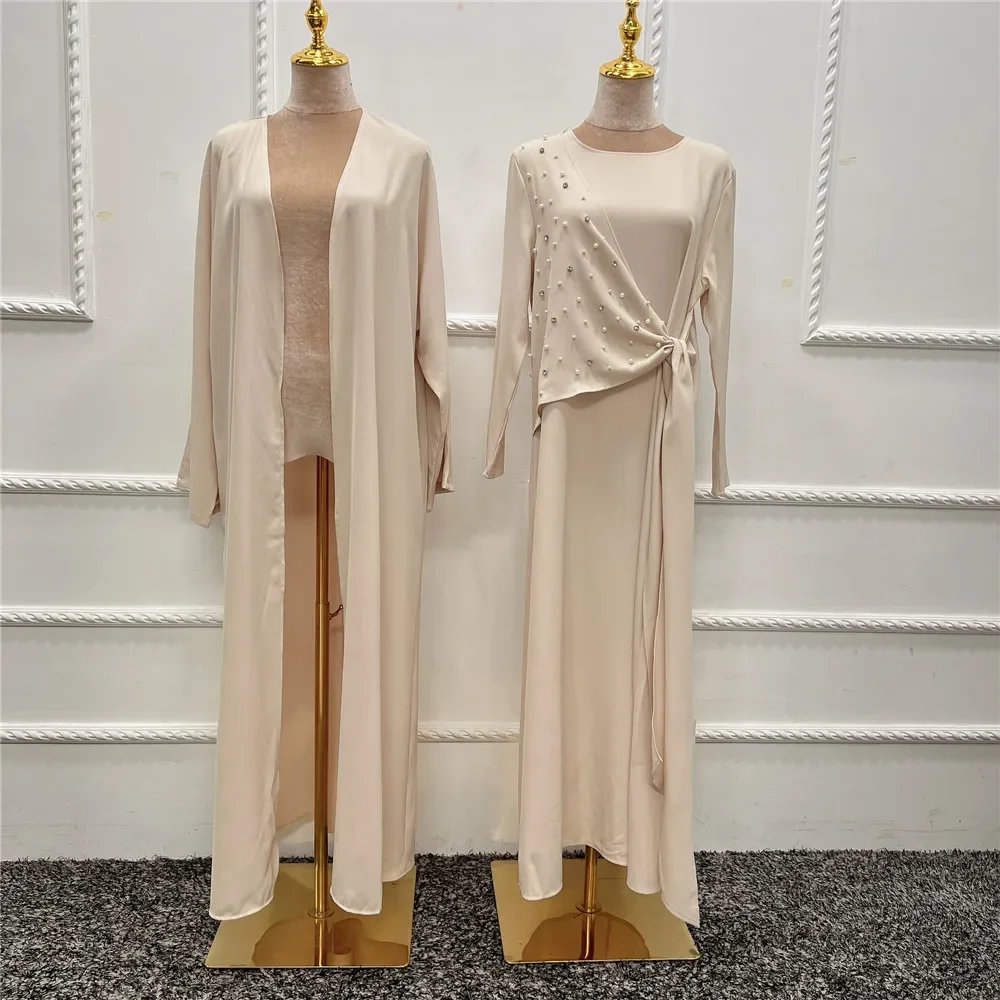 Handcraft Beads 2 Piece Muslim Set Arabic Women Matching Outfit Plain Open Abaya Kimono Long Sleeve Dress Dubai Caftan Islamic
Handcraft Beads 2 Piece Muslim Set Arabic Women Matching Outfit Plain Open Abaya Kimono Long Sleeve Dress Dubai Caftan Islamic