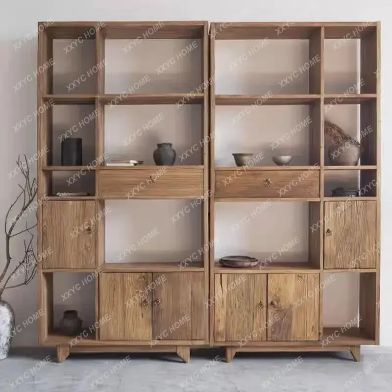 WW5ld14 Solid wood Bogu shelf Elm bookshelf Bookcase Tea room storage
WW5ld14 Solid wood Bogu shelf Elm bookshelf Bookcase Tea room storage