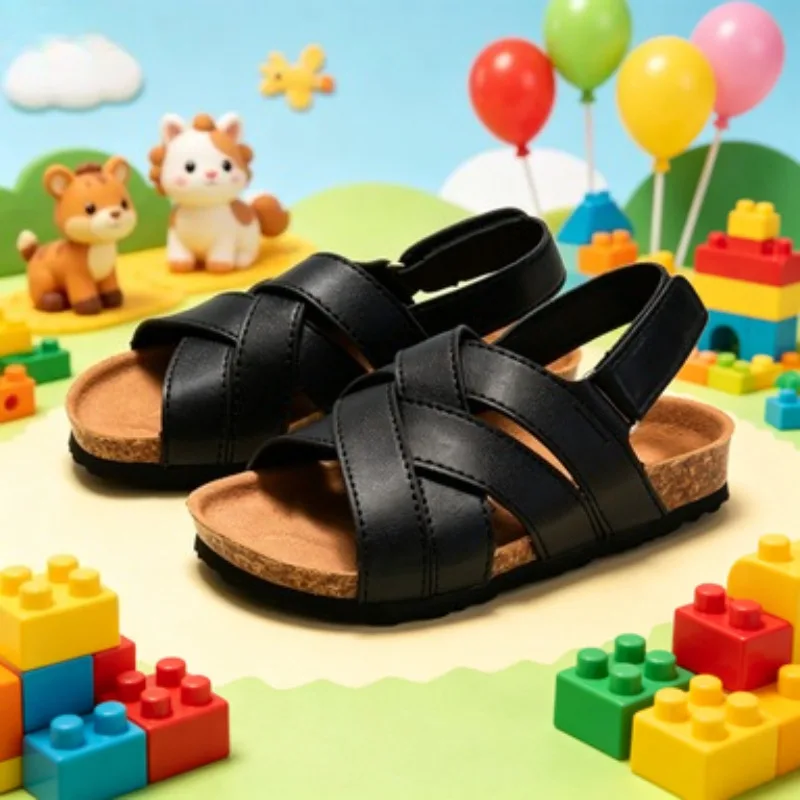 Korean-style spring and summer children's cork sandals for trendy beaches, one-strap shoes for school boys, flip-flops for baby
Korean-style spring and summer children's cork sandals for trendy beaches, one-strap shoes for school boys, flip-flops for baby