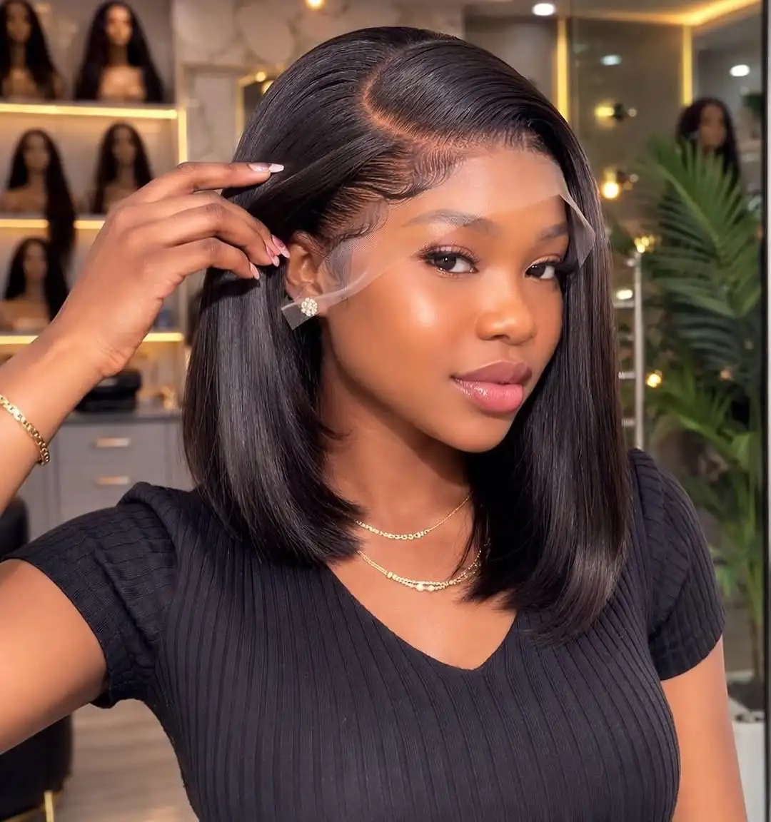Straight Short Bob Wig Human Hair 13x4 Transparent Lace Front Wigs 230 Density Natural Black Bone Straight Short Human Hair Wigs
Straight Short Bob Wig Human Hair 13x4 Transparent Lace Front Wigs 230 Density Natural Black Bone Straight Short Human Hair Wigs