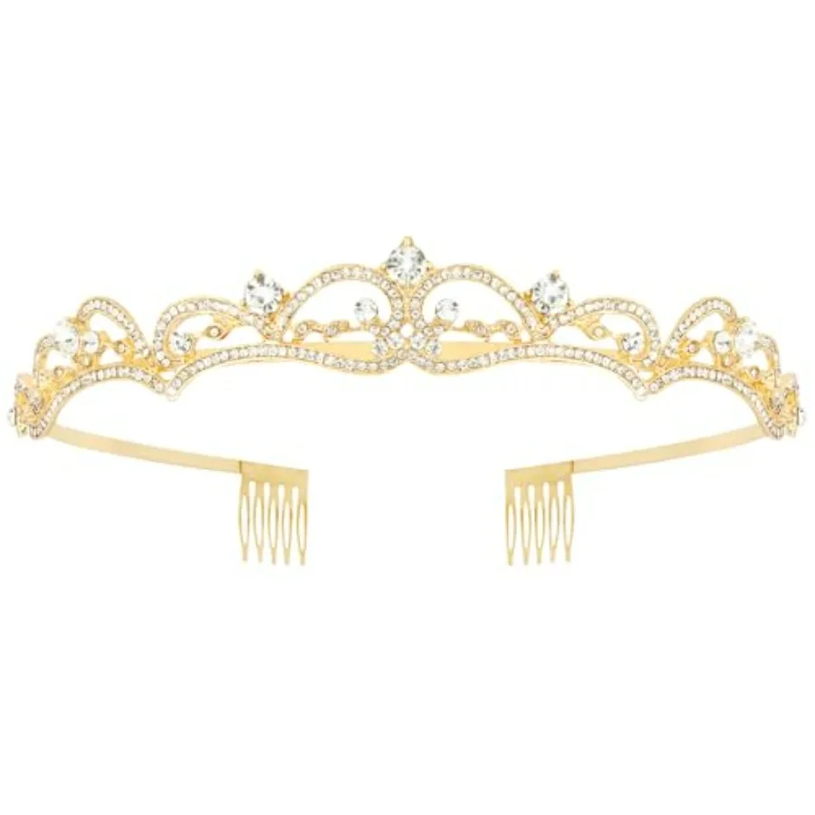 Gold Tiaras for Women, Gold Rhinestone Princess Crown Small Tiara for Women Halloween Costume Party Prom Bride Birthday
Gold Tiaras for Women, Gold Rhinestone Princess Crown Small Tiara for Women Halloween Costume Party Prom Bride Birthday
