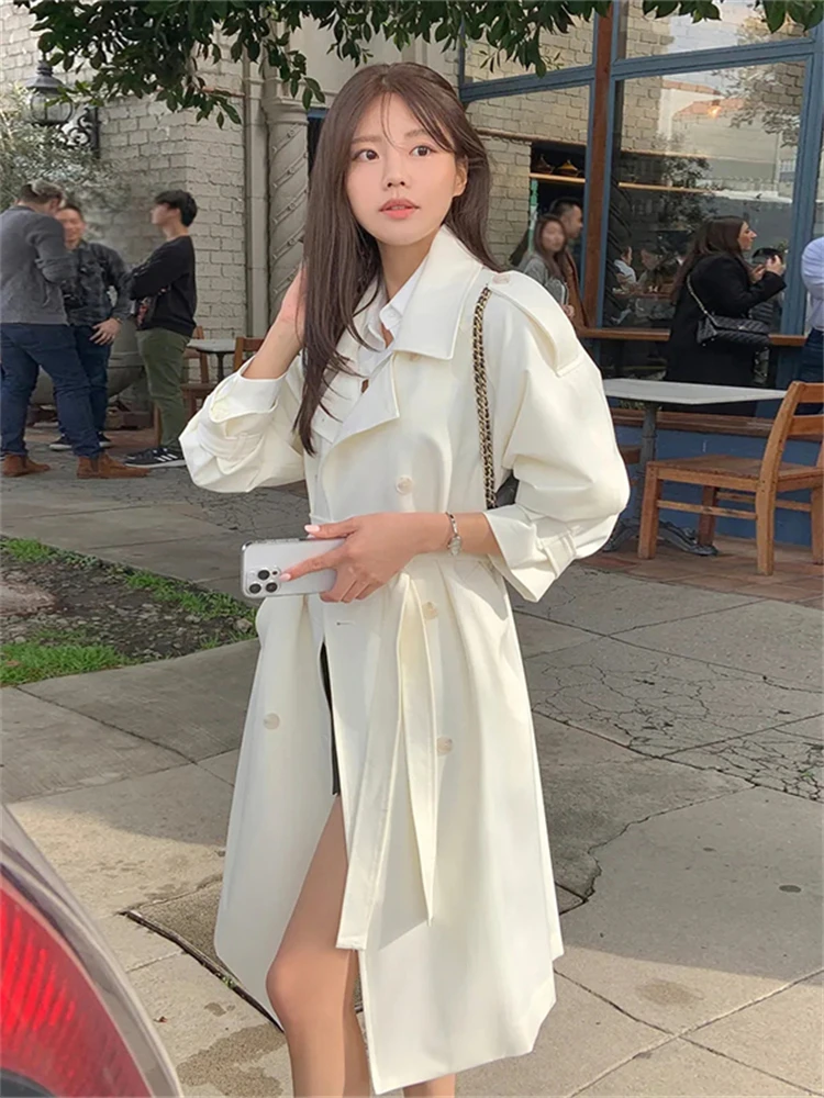 White Korean Sle Women's Spring Coat 2023 New Sle Casual Waist-Cinching Long Length Double-Breasted Polyester Fibre
White Korean Sle Women's Spring Coat 2023 New Sle Casual Waist-Cinching Long Length Double-Breasted Polyester Fibre