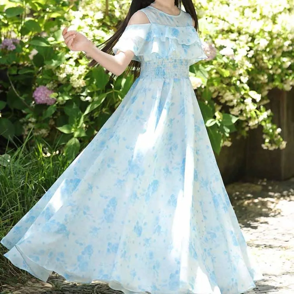 Элегантное свободное шифоновое платье с цветочным принтом для девочек, плиссированные летние платья для подростков, вечерние пляжные каникулы, детское платье принцессы, пляжное платье
Элегантное свободное шифоновое платье с цветочным принтом для девочек, плиссированные летние платья для подростков, вечерние пляжные каникулы, детское платье принцессы, пляжное платье