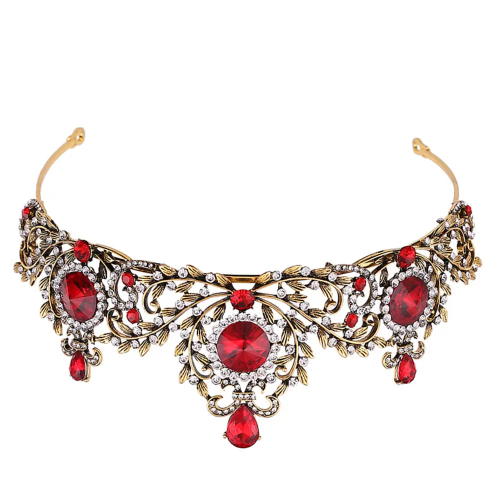 1Pcs Bridal Crown Red Rhinestone Baroque Alloy Leaf Wedding Tiara Headpiece Crystal Jewelry for Bride Engagement Party
1Pcs Bridal Crown Red Rhinestone Baroque Alloy Leaf Wedding Tiara Headpiece Crystal Jewelry for Bride Engagement Party
