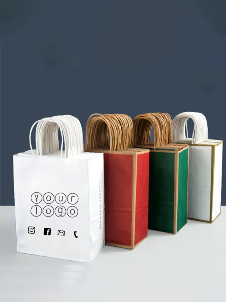 50pcs Gold Edge Kraft Paper Handbags for Cosmetics and Clothing Store Gift Packaging, Customizable with Printed Logo
50pcs Gold Edge Kraft Paper Handbags for Cosmetics and Clothing Store Gift Packaging, Customizable with Printed Logo