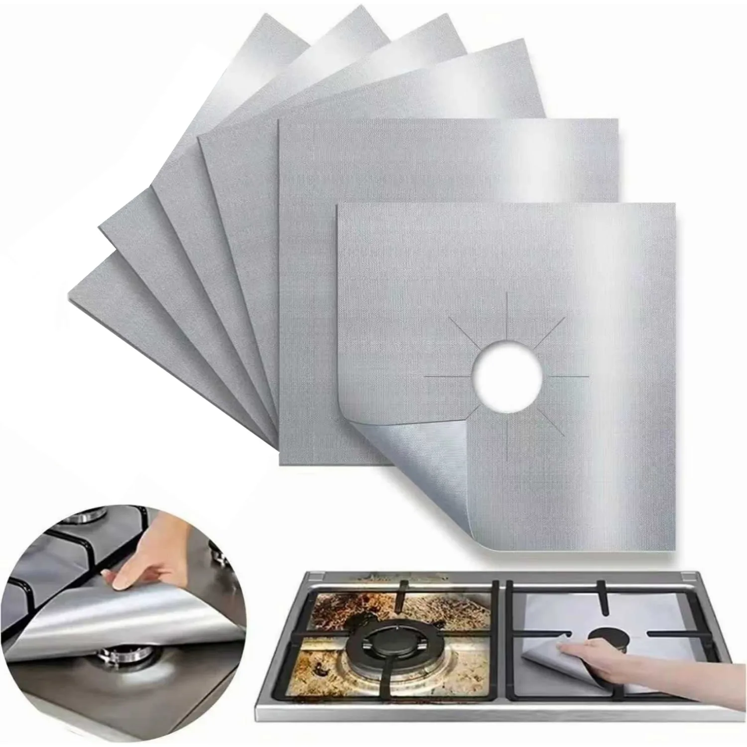 6 PC/Set Gas Range Protectors 27x27cm Reusable Fast Clean Liners for Stove Burner Covers
6 PC/Set Gas Range Protectors 27x27cm Reusable Fast Clean Liners for Stove Burner Covers