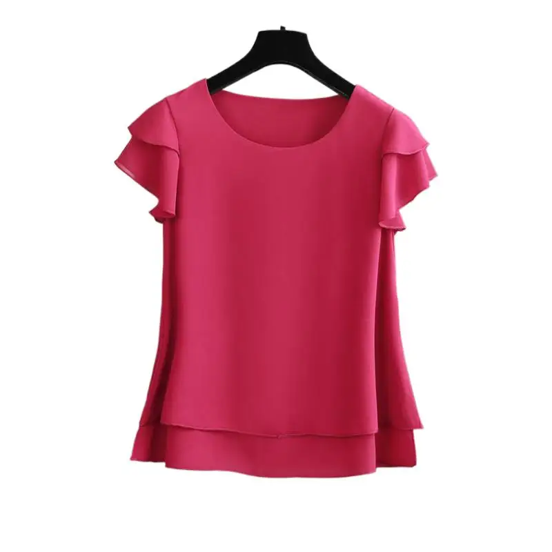 Chiffon Blouse Women Summer Short Sleeve Red Chiffon Shirt шифоновая футболка camisa mujer blusa feminina plus size
Chiffon Blouse Women Summer Short Sleeve Red Chiffon Shirt шифоновая футболка camisa mujer blusa feminina plus size
