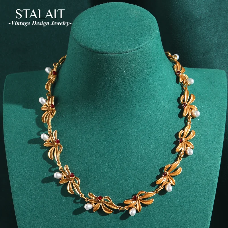 Vintage Flower Necklace Orchid Gold Color Freshwater Pearl Petals Floral Choker Collers Luxury Women Daily Wear 2025 New In
Vintage Flower Necklace Orchid Gold Color Freshwater Pearl Petals Floral Choker Collers Luxury Women Daily Wear 2025 New In