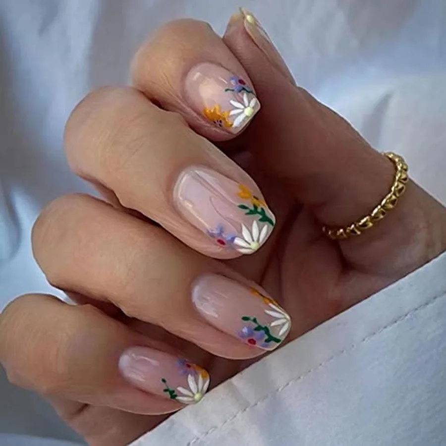 24 Pcs Square Press on Nails Short Small Purple Flowers Glue on Nails Acrylic French Tips Fake Nails with Little Daisies Floral
24 Pcs Square Press on Nails Short Small Purple Flowers Glue on Nails Acrylic French Tips Fake Nails with Little Daisies Floral