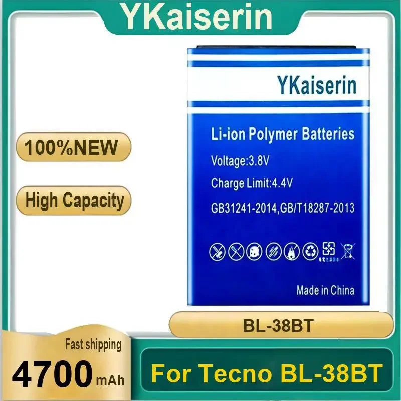 Сменный аккумулятор YKaiserin 4700 мАч для Tecno BL-38BT Moile Phone, высококачественные аккумуляторы, гарантия, 2 года, бесплатные инструменты
Сменный аккумулятор YKaiserin 4700 мАч для Tecno BL-38BT Moile Phone, высококачественные аккумуляторы, гарантия, 2 года, бесплатные инструменты