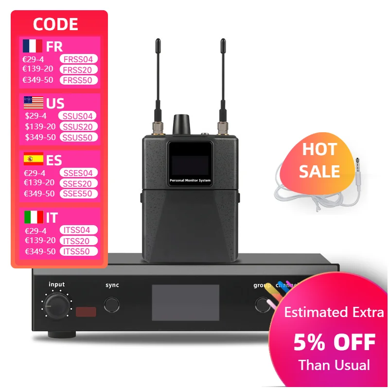 500Mhz Professional Monitoring System PSM300 Stage Return Stereo Personal In Ear Monitor Wireless 24-Bit Pro Audio Equipment
500Mhz Professional Monitoring System PSM300 Stage Return Stereo Personal In Ear Monitor Wireless 24-Bit Pro Audio Equipment