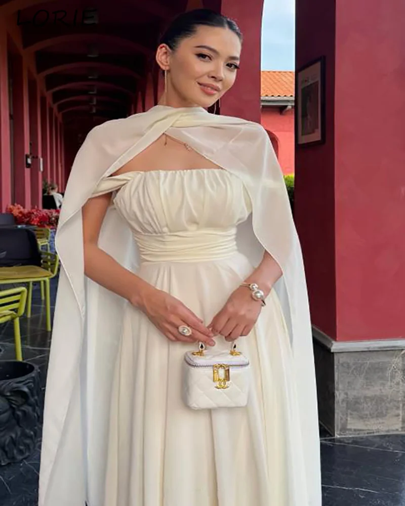 LORIE Elegant Lace Wedding Dresses Appliques High Neck A-Line Shawl Luxury Cloak Sweetheart Bridal Gown Customized Bride Dresses
LORIE Elegant Lace Wedding Dresses Appliques High Neck A-Line Shawl Luxury Cloak Sweetheart Bridal Gown Customized Bride Dresses
