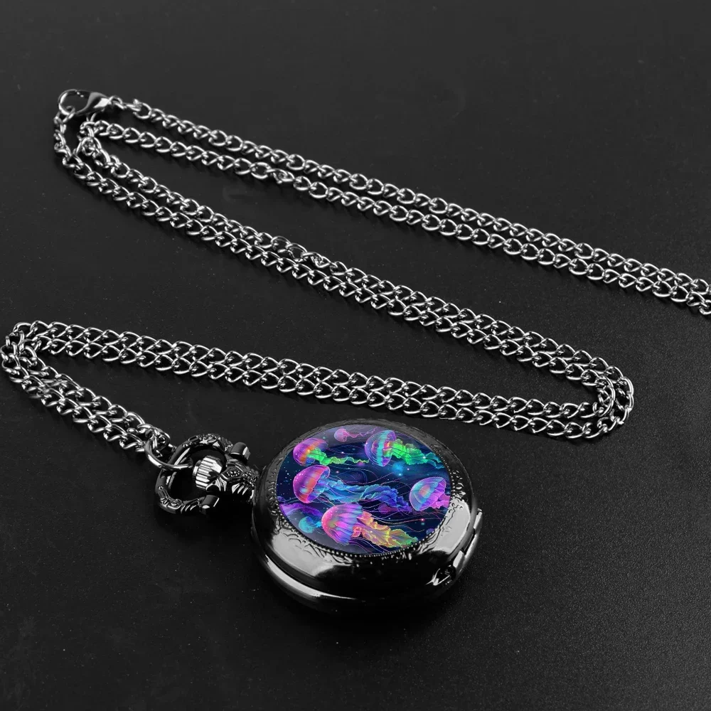 Glowing Jellyfish Glass Dome Quartz Pocket Watch With Durable Chain Arabic Numeral Dial Creative Gifts for Men Women Kids
Glowing Jellyfish Glass Dome Quartz Pocket Watch With Durable Chain Arabic Numeral Dial Creative Gifts for Men Women Kids