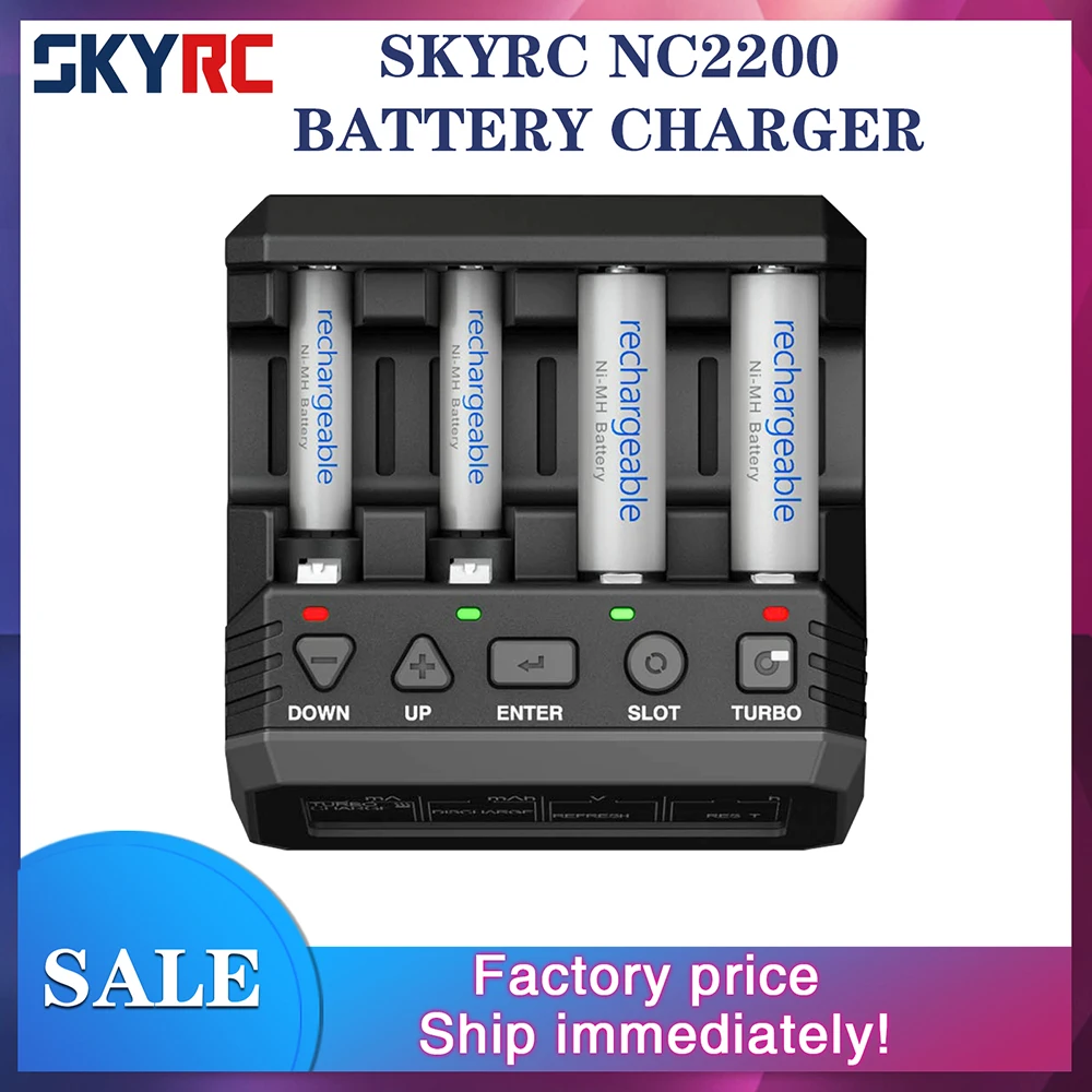 New SKYRC NC2200 12V/2.0A 4 Slots AA AAA Battery Charger & Analyzer NiMH/NiCD Batteries Charger
New SKYRC NC2200 12V/2.0A 4 Slots AA AAA Battery Charger & Analyzer NiMH/NiCD Batteries Charger