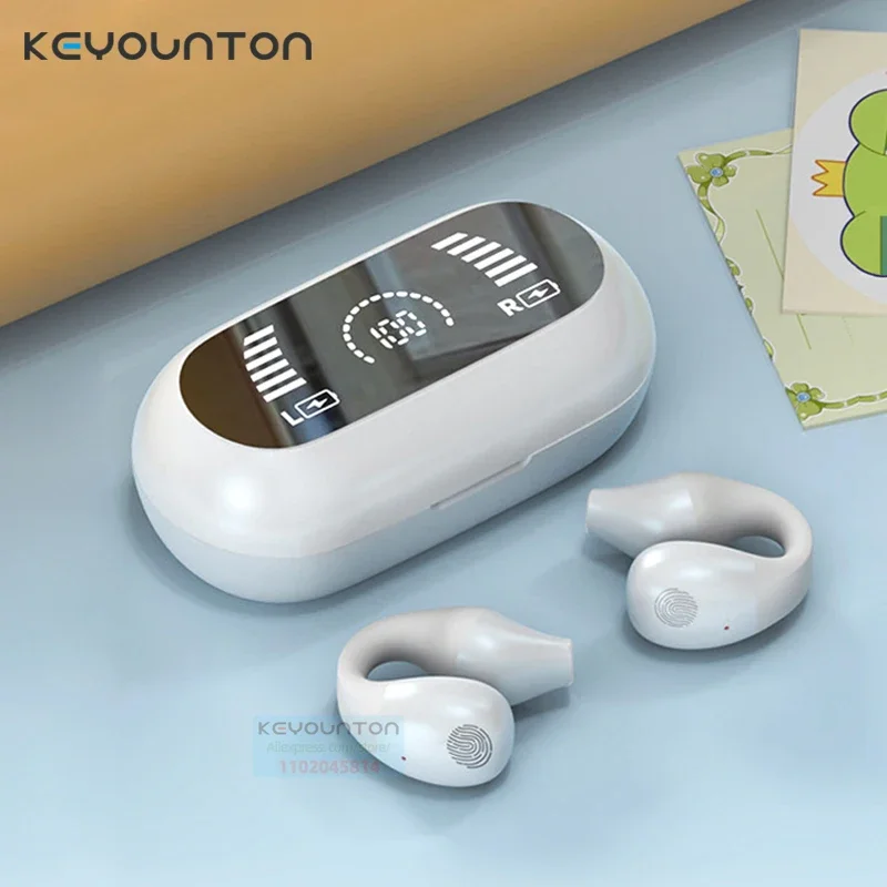 Sports Earphones LED Display Bone Conduction Earphones Bluetooth Earbuds Ear Clip Earring Wireless Headphones Ear Hook with Mic
Sports Earphones LED Display Bone Conduction Earphones Bluetooth Earbuds Ear Clip Earring Wireless Headphones Ear Hook with Mic