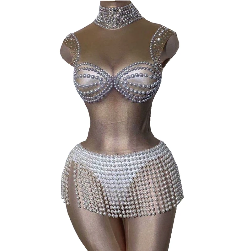 2026 Rhinestones Pearls Fringes Bodysuit Sleeveless Sexy Nude Dance Leotard Costume Performance Party Celebrate Stage Show Wear
2026 Rhinestones Pearls Fringes Bodysuit Sleeveless Sexy Nude Dance Leotard Costume Performance Party Celebrate Stage Show Wear