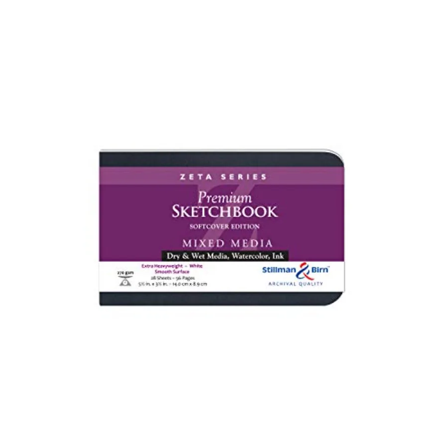 Zeta Series Softcover Sketchbook,,270 gsm Extra Heavyweight,White Paper, Smooth Surface
Zeta Series Softcover Sketchbook,,270 gsm Extra Heavyweight,White Paper, Smooth Surface