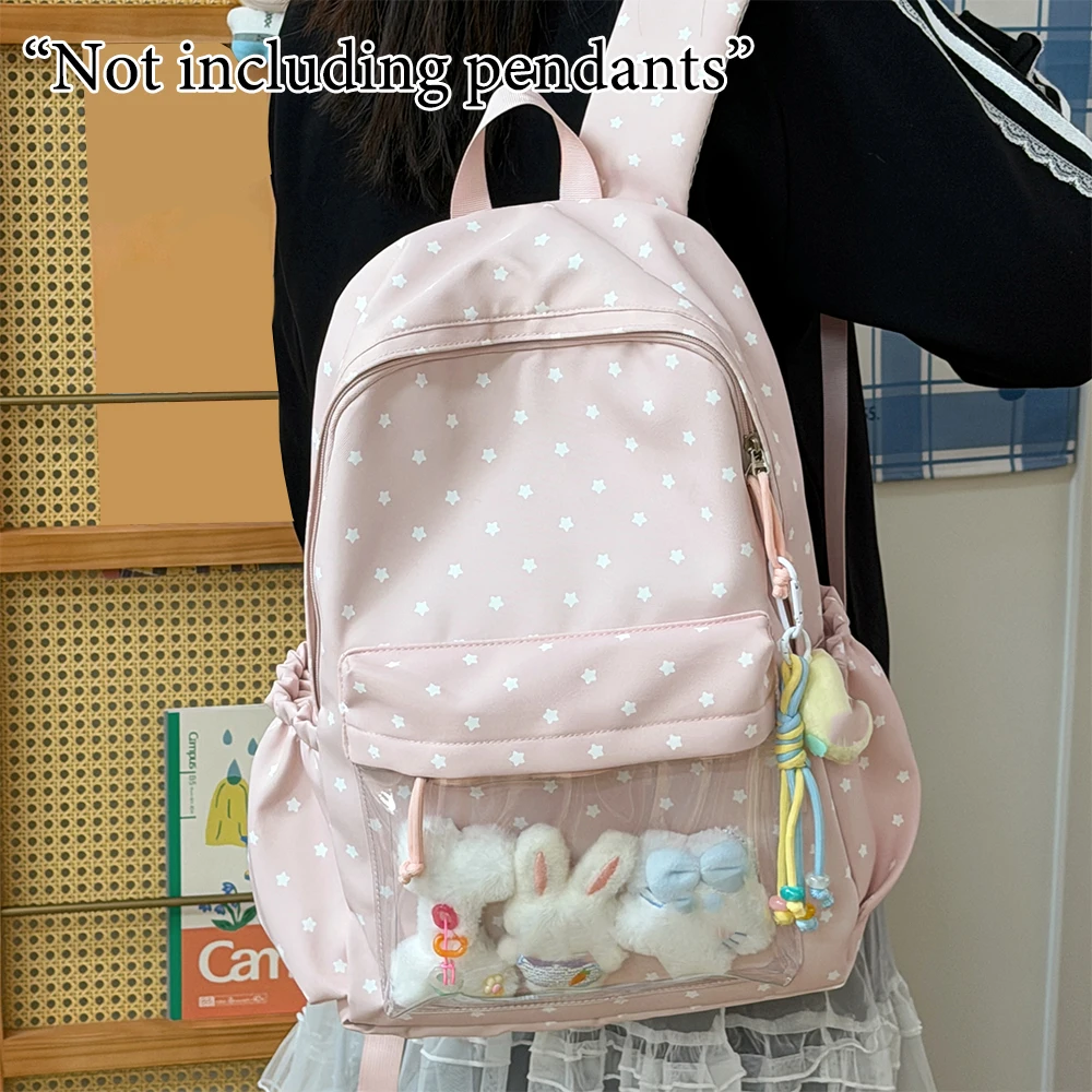 Star Print Nylon Backpack with Clear Pocket, Large Capacity Casual Daypack for Daily Use (Pendants Not Included)
Star Print Nylon Backpack with Clear Pocket, Large Capacity Casual Daypack for Daily Use (Pendants Not Included)