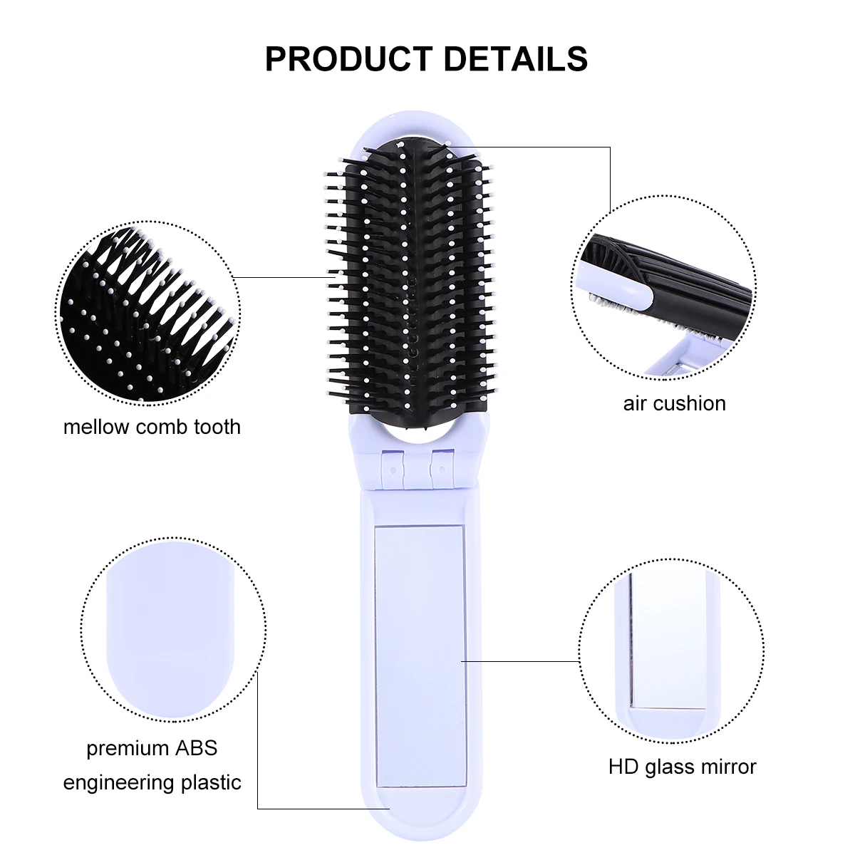 3Pcs Folding Mirror Comb Portable Compact Pocket Detangling Comb Travel Outdoor Use High Temperature Resistant White Black Blue 
3Pcs Folding Mirror Comb Portable Compact Pocket Detangling Comb Travel Outdoor Use High Temperature Resistant White Black Blue