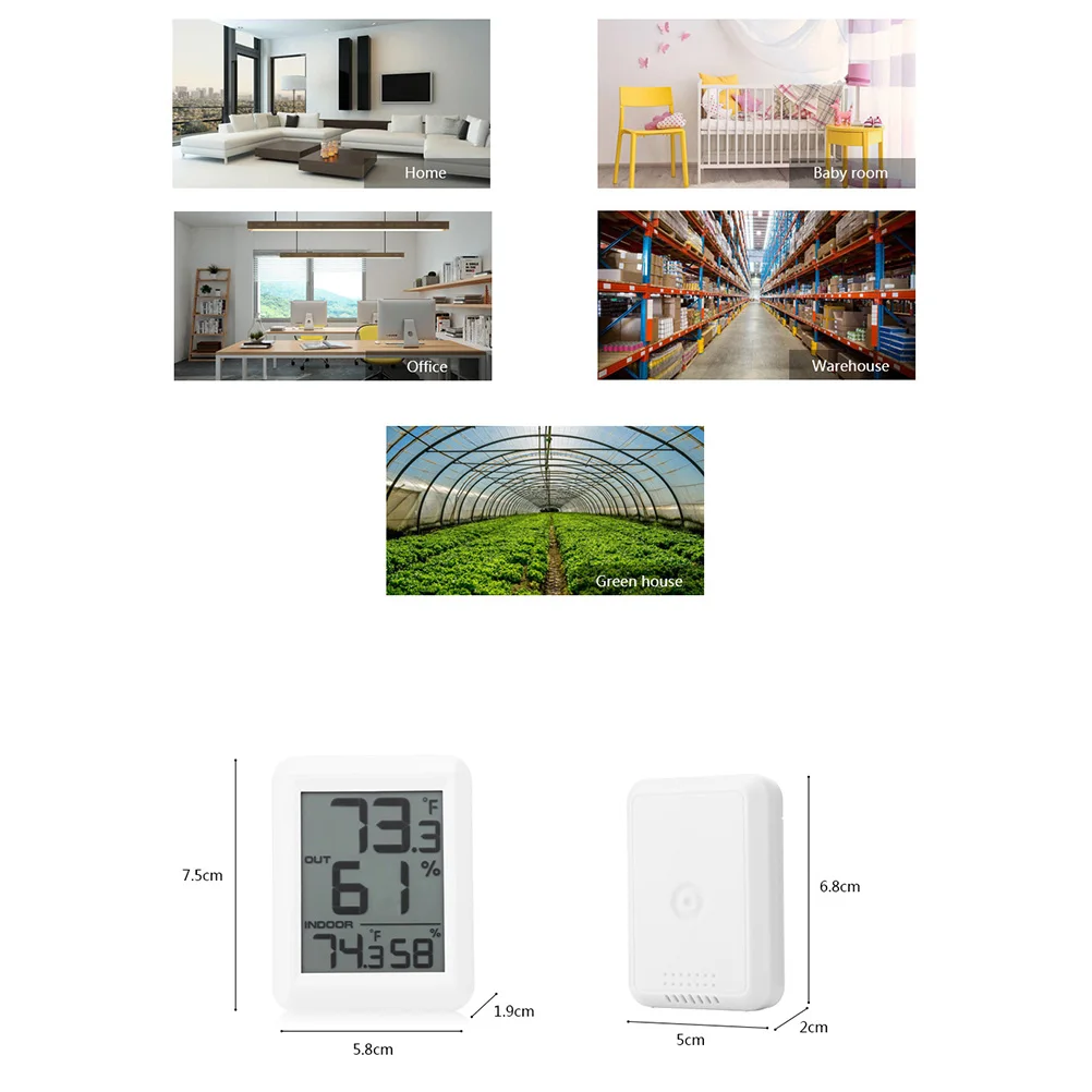 Wireless Thermometer Hygrometer Indoor Outdoor Temperature Humidity Meter High Precision Lightweight Wall Hanging Stand for Home
Wireless Thermometer Hygrometer Indoor Outdoor Temperature Humidity Meter High Precision Lightweight Wall Hanging Stand for Home