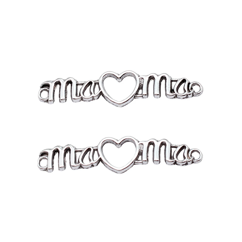 10pcs/lot 41x9mm MAMA Heart Connector For Jewelry Making Antique Silver Color 1.61x0.35inch
10pcs/lot 41x9mm MAMA Heart Connector For Jewelry Making Antique Silver Color 1.61x0.35inch