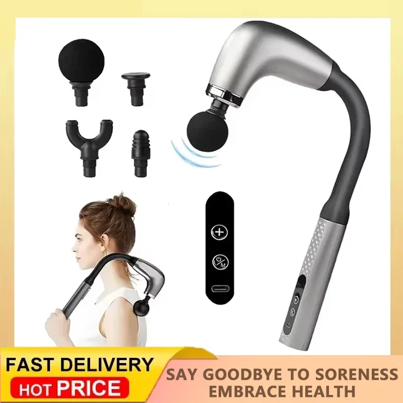 Fascia Gun with Extended Handle and Elbow for Selfassist Massage of the Upper and Lower Back, Muscle Relaxation and Massage Done
Fascia Gun with Extended Handle and Elbow for Selfassist Massage of the Upper and Lower Back, Muscle Relaxation and Massage Done