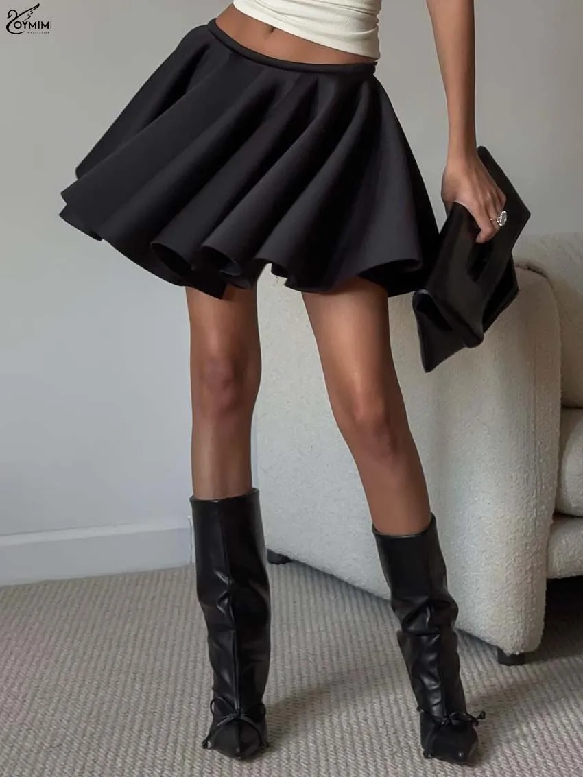 Oymimi Casual Black Loose Women's Skirt Summer New Low Waisted Pleated Skirts Fashion Solid Simple Mini Skirts Female Clothing
Oymimi Casual Black Loose Women's Skirt Summer New Low Waisted Pleated Skirts Fashion Solid Simple Mini Skirts Female Clothing