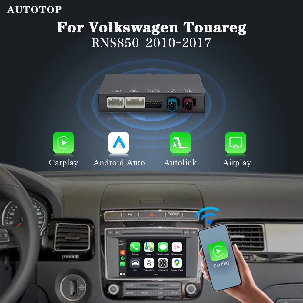 AUTOTOP беспроводной CarPlay Android автоматический умный модуль для Volkswagen Touareg RNS850 2010-2017 WIFI MirrorLink задняя камера GPS BT
AUTOTOP беспроводной CarPlay Android автоматический умный модуль для Volkswagen Touareg RNS850 2010-2017 WIFI MirrorLink задняя камера GPS BT