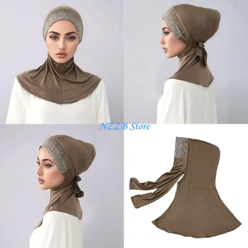 T21F Fashion Head Cover Hat with Rhinestones Decors Comfortable Hijab Turban for Women
T21F Fashion Head Cover Hat with Rhinestones Decors Comfortable Hijab Turban for Women
