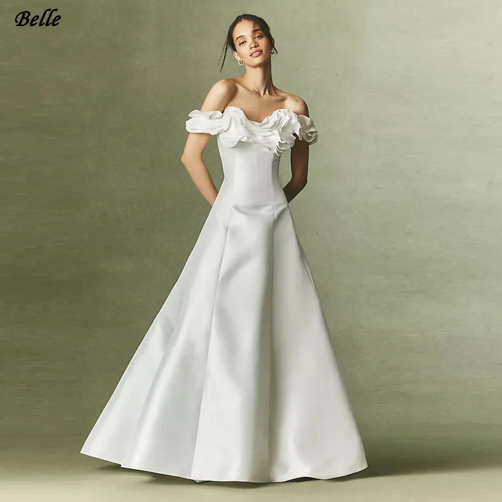 Customized Wedding Dresses Sweetheart Neck A-lin Bridal Gowns 3D Ruffles Off Shoulder Backless Vestidos Sweep Train De Novial
Customized Wedding Dresses Sweetheart Neck A-lin Bridal Gowns 3D Ruffles Off Shoulder Backless Vestidos Sweep Train De Novial