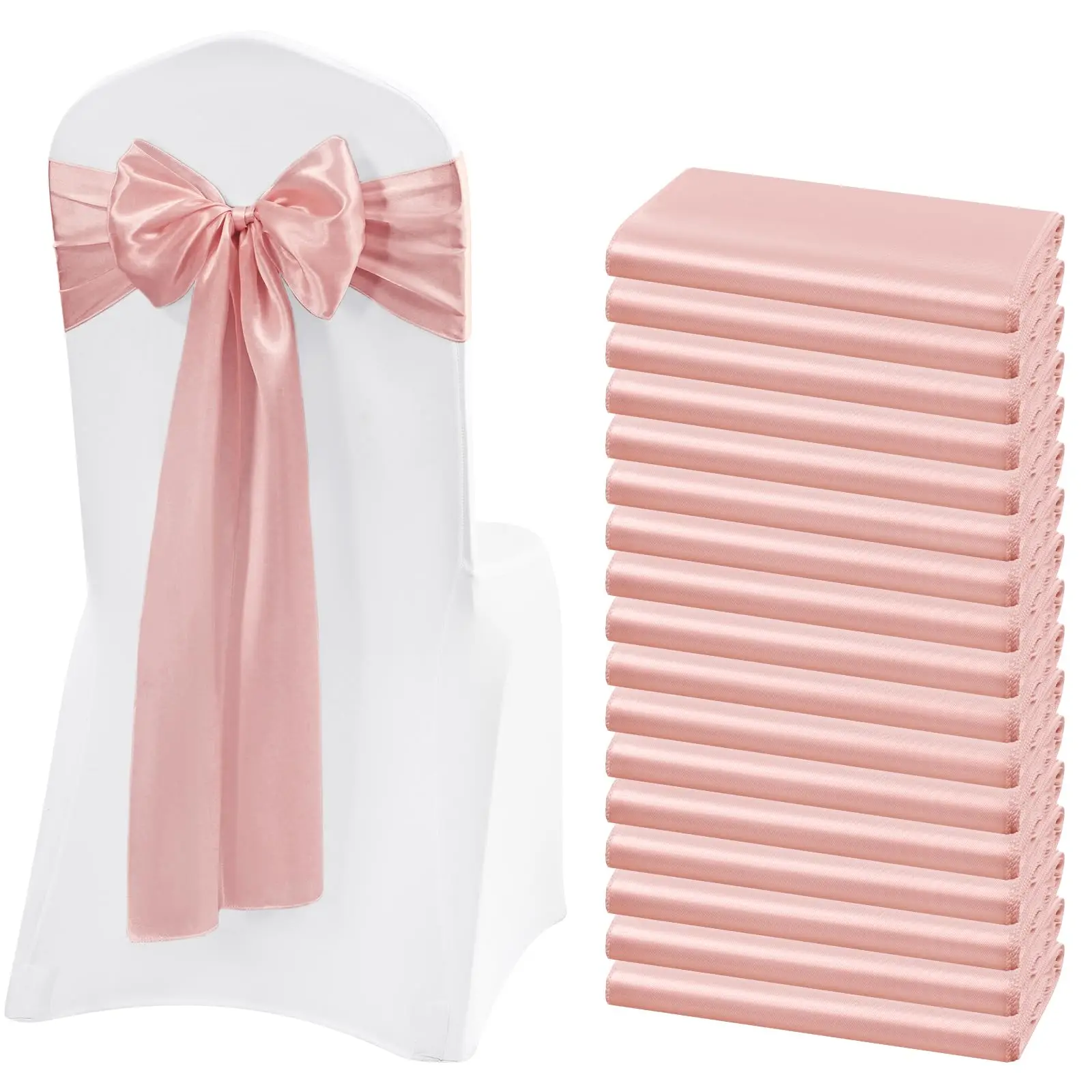 10/50PCS 17x275cm Satin Chair Sashes Rose Gold Bows Chair Cover Ribbons for Wedding Banquet Party Baby Shower Event Decorations
10/50PCS 17x275cm Satin Chair Sashes Rose Gold Bows Chair Cover Ribbons for Wedding Banquet Party Baby Shower Event Decorations