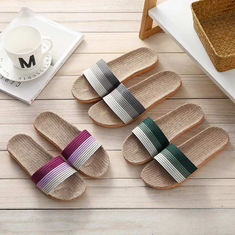 Custom New Four Seasons Linen Slippers Women Indoor Silent Lightweight Home Thick Sole Soft Sole Couple Wooden Floor Slipper
Custom New Four Seasons Linen Slippers Women Indoor Silent Lightweight Home Thick Sole Soft Sole Couple Wooden Floor Slipper