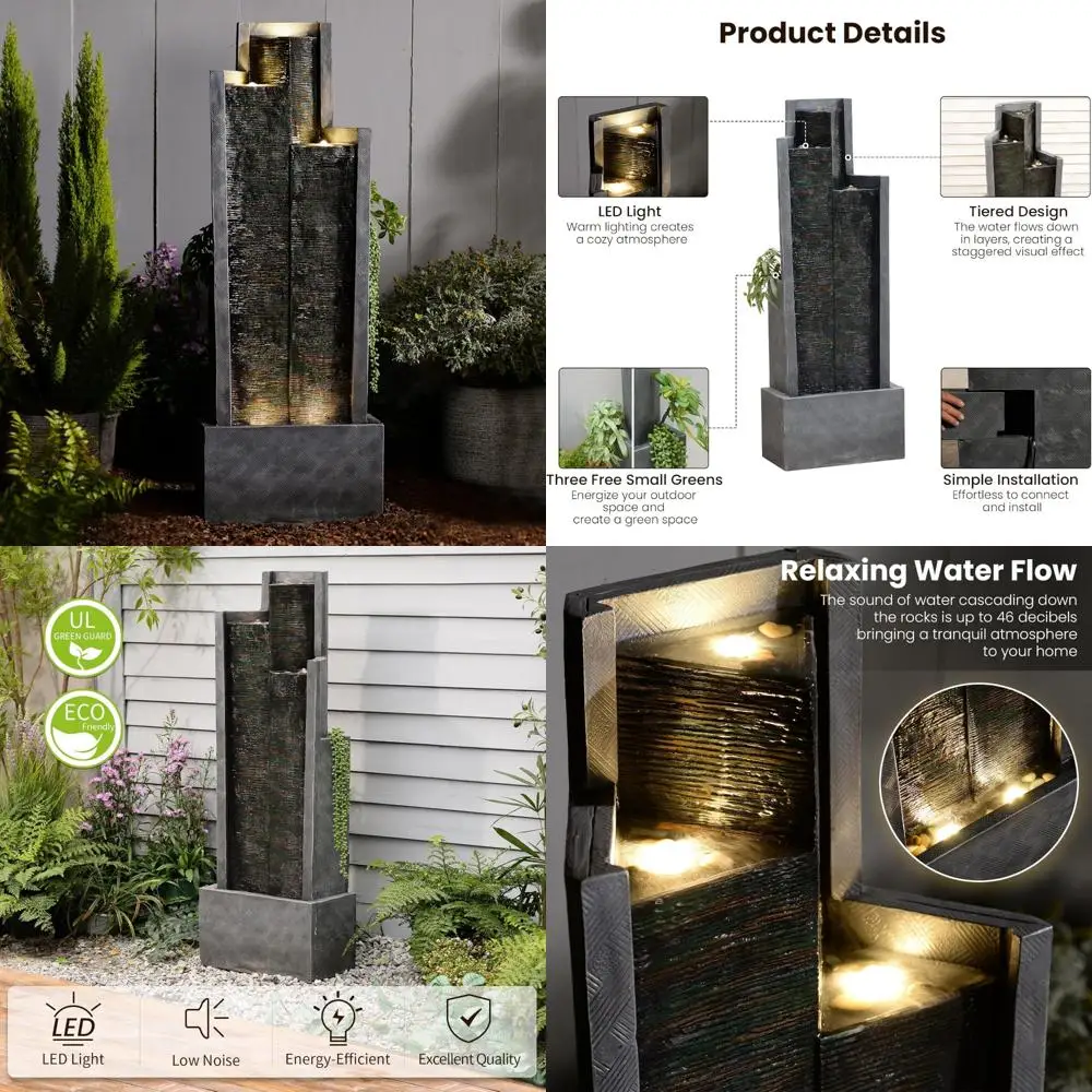 Современный уличный фонтан для сада с каскадным эффектом, домашний высокий напольный фонтан из смолы со светодиодной подсветкой
Современный уличный фонтан для сада с каскадным эффектом, домашний высокий напольный фонтан из смолы со светодиодной подсветкой