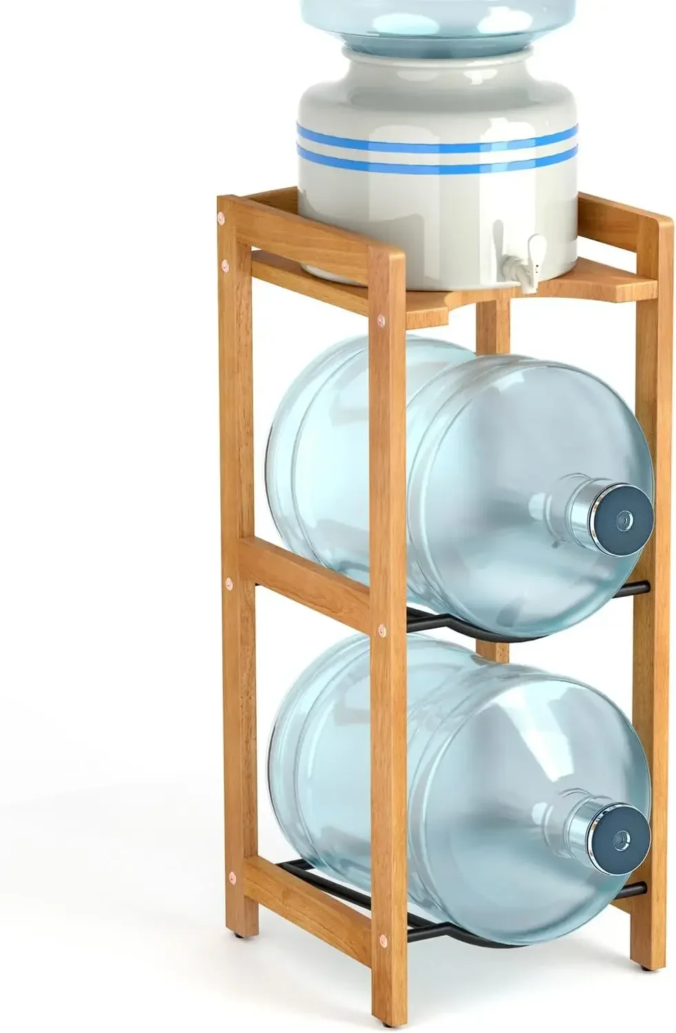 5 Gallon Water Jug Holder with Top Shelves, Natural Solid Wood Water Dispenser Stand 31"H, 3-Tiers 5 Gallon Water Jug Stand, Wat
5 Gallon Water Jug Holder with Top Shelves, Natural Solid Wood Water Dispenser Stand 31"H, 3-Tiers 5 Gallon Water Jug Stand, Wat