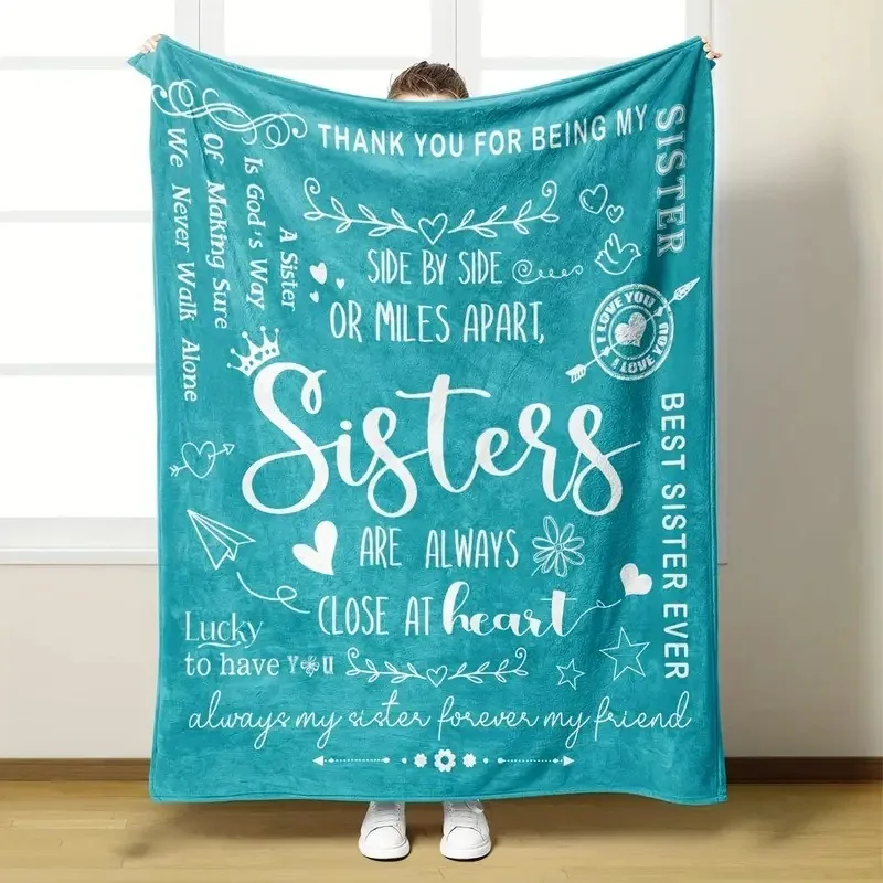 Sister Themed Inspirational Quote Fleece Blanket Soft Throw Blanket for Couch Bed Heartwarming Gift Blanket for Home Decor
Sister Themed Inspirational Quote Fleece Blanket Soft Throw Blanket for Couch Bed Heartwarming Gift Blanket for Home Decor