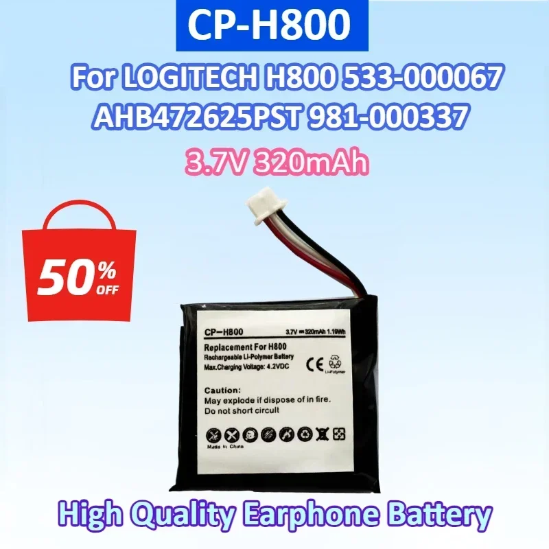 3.7V 320mAh New Phone Battery For LOGITECH H800 533-000067 AHB472625PST 981-000337 Batteria In Stock Earphone battery
3.7V 320mAh New Phone Battery For LOGITECH H800 533-000067 AHB472625PST 981-000337 Batteria In Stock Earphone battery
