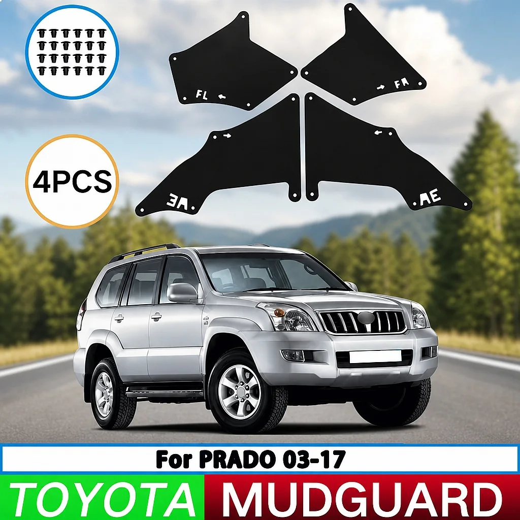 For Prado 2700 4000 2003-2017 Car Tire Fender Splash Guard Front Rear Mud Flaps 4Pcs
For Prado 2700 4000 2003-2017 Car Tire Fender Splash Guard Front Rear Mud Flaps 4Pcs