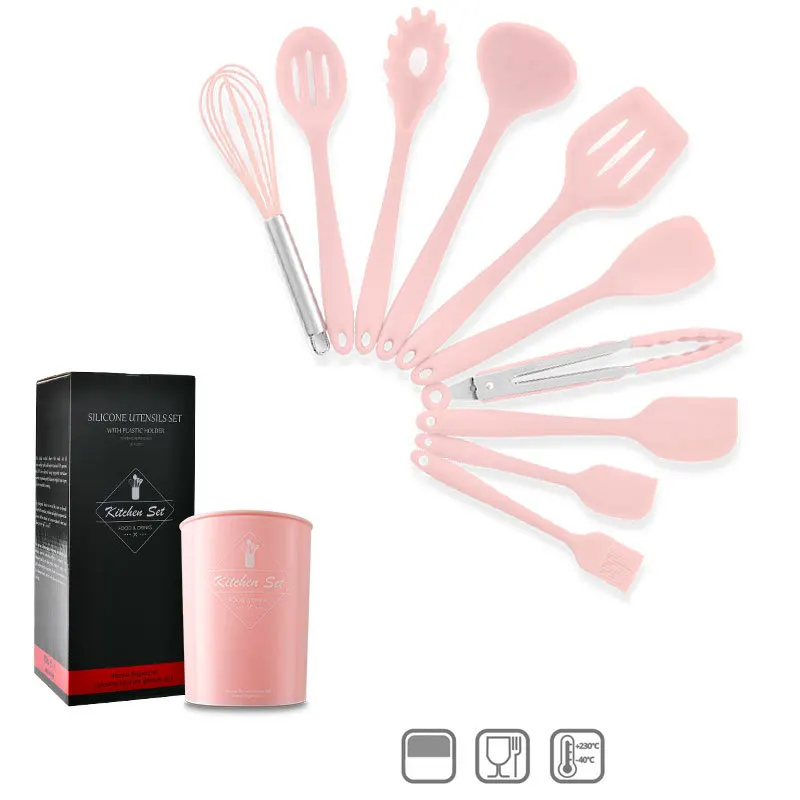1 Kitchen Utensils Set with Bracket and Color Box Stainless Steel Tube Silicone Kitchen Utensils Cooking Tools
1 Kitchen Utensils Set with Bracket and Color Box Stainless Steel Tube Silicone Kitchen Utensils Cooking Tools