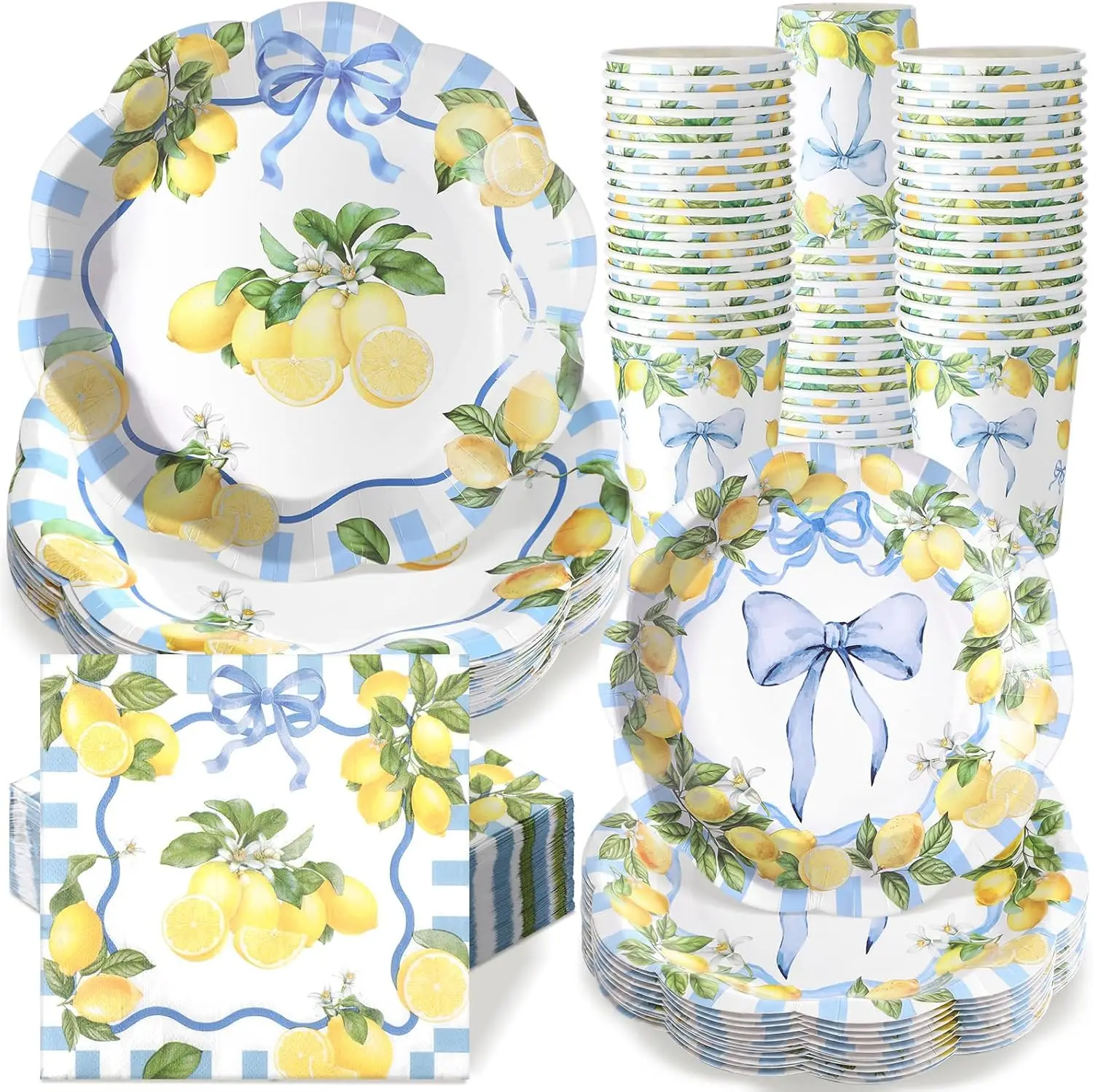 250 Pcs Lemon Party Plates and Napkins Disposable Tableware Set for 50 Guests Wedding Bridal Shower Bachelorette Mediterranean
250 Pcs Lemon Party Plates and Napkins Disposable Tableware Set for 50 Guests Wedding Bridal Shower Bachelorette Mediterranean