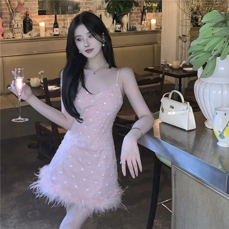 Shiny Sequin Decorated Patchwork Furry Halter Dress Elegant Ladylike Celebrity Style Summer Fashionable Women's Dress
Shiny Sequin Decorated Patchwork Furry Halter Dress Elegant Ladylike Celebrity Style Summer Fashionable Women's Dress